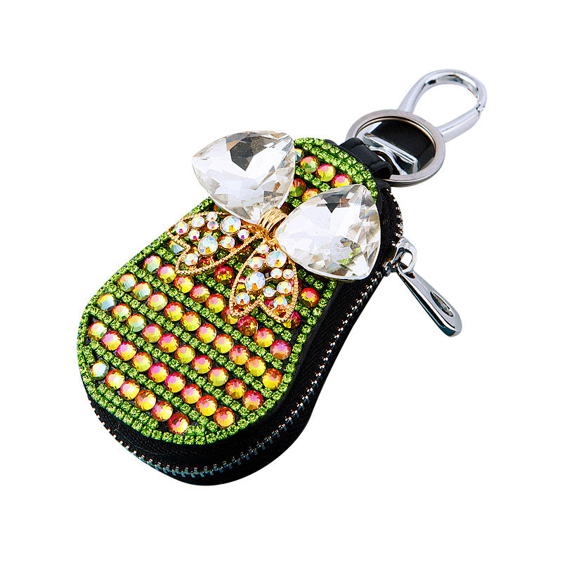 Wholesale Genuine Leather Diamond Inlaid Bow Key Buckle Bags